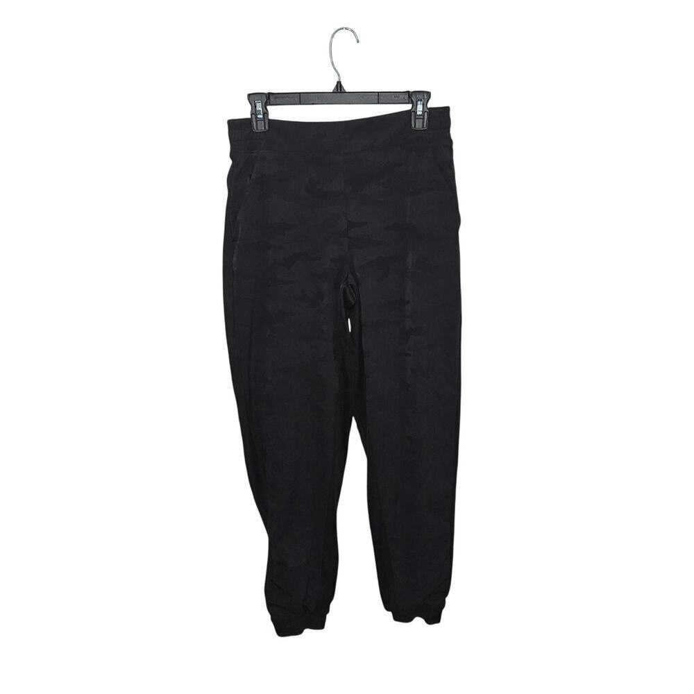 Athleta Brooklyn Lined Camo Jogger Pants Black Womens Sz 6 Small Elastic Waist